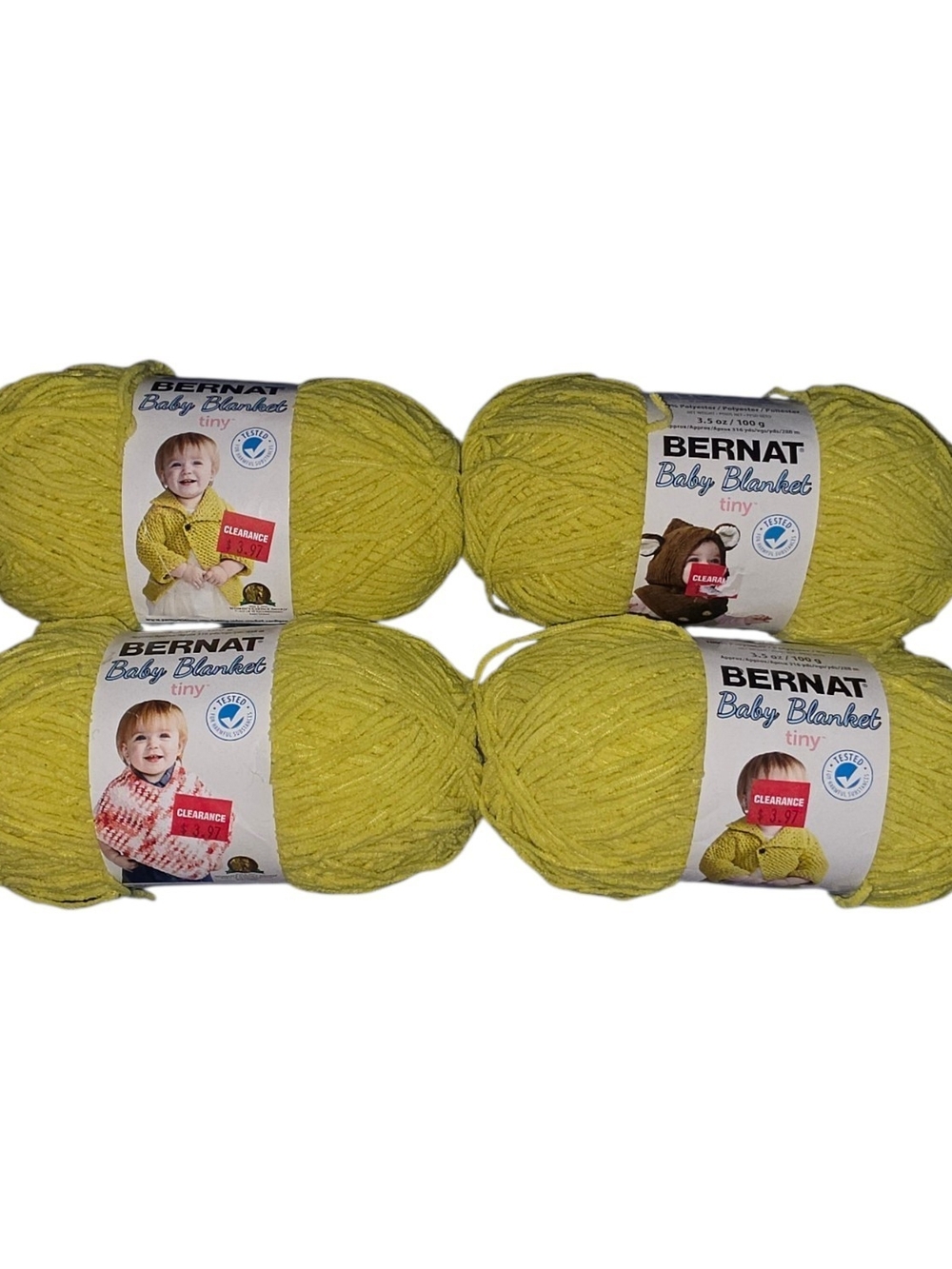 DISCONTINUED Bernat Baby Blanket Tiny Yarn – Seedling – Lot of 4